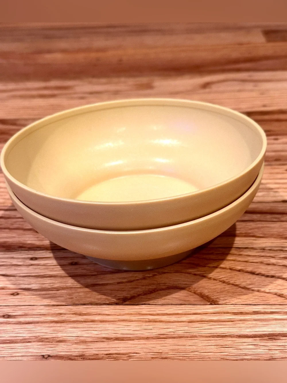 Vintage 1970s Tupperware Cereal Soup Bowls - Set of 2 Harvest Gold Model #890